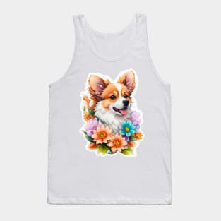 Beautiful Colorful Dog Corgi Tank Top